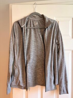 Old Navy Heather Gray Full-Zip Athletic Jacket